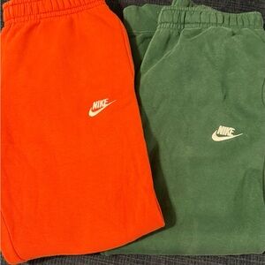 Nike Kids Orange and Green Sweatpants